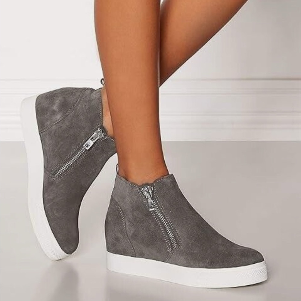 Steve Madden Wedge Sneaker Boots Grey Size 11M